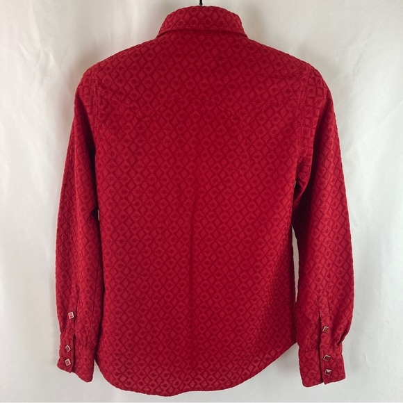 VINTAGE Adobe Rose Western Snap Blouse L - Picture 4 of 11